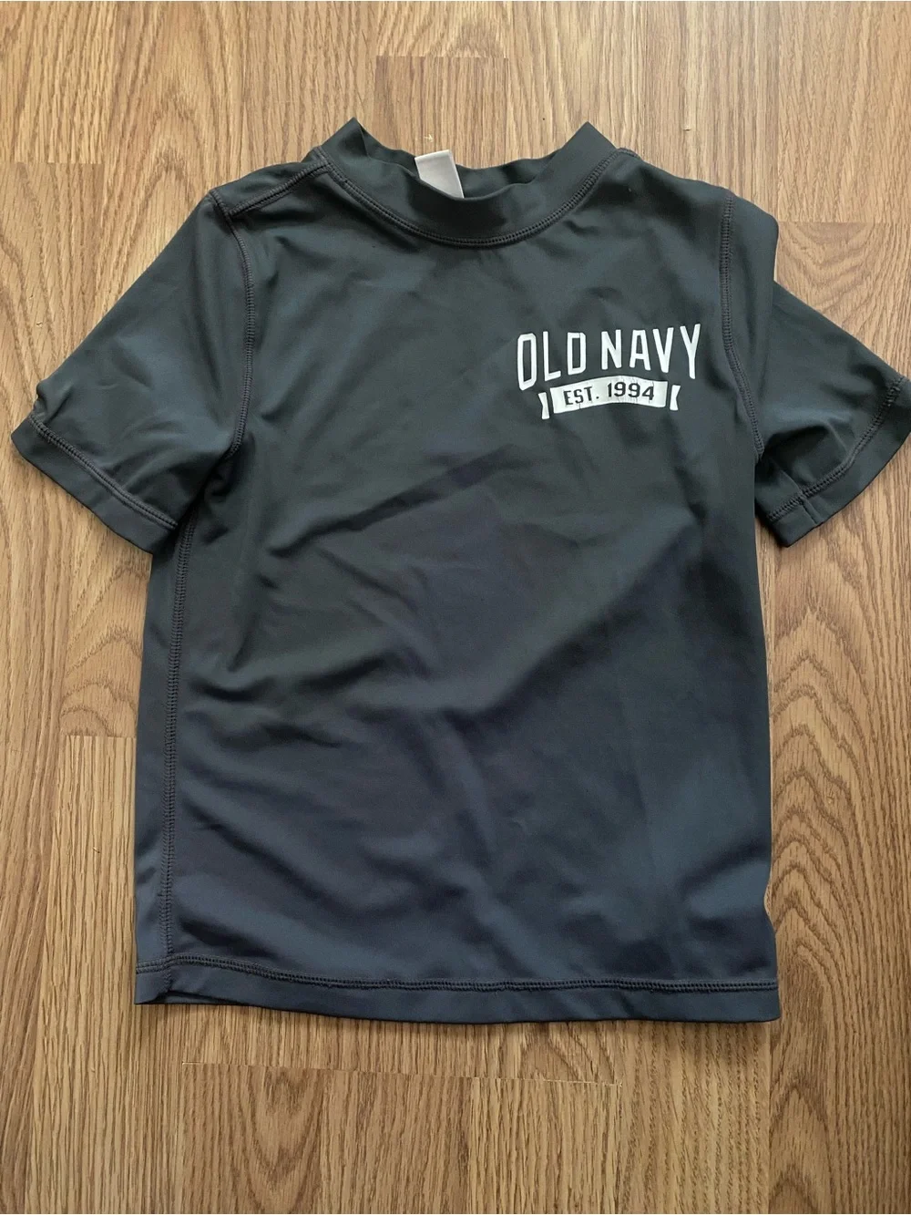 Old Navy Logo Grey Short-Sleeve Rash Guard: Size 5